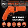 imageUmarex T4E P2P HDR 50 GEN 2 Self ampamp Home Defense Less Lethal 50 Cal Paintball Pistol Orange Limited Edition with 5X Mag 50 Cal 5x12 g CO2 Tanks and Pack of 100x 50 Cal Black Rubber Balls Bundle