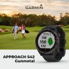 imageWearable4U  Garmin Approach S42 Premium GPS Golf Watch Gunmetal with Black Silicone Band and Power Pack Bundle