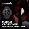 imageWearable4U  Garmin Instinct Crossover Solar Rugged Hybrid Smartwatch Analog Hands and Digital Display 127 in Tidal Blue with EBank BundleBlack