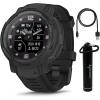 imageWearable4U  Garmin Instinct Crossover Solar Rugged Hybrid Smartwatch Analog Hands and Digital Display 127 in Tidal Blue with EBank BundleBlack