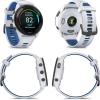 imageWearable4U Garmin Forerunner 265 Music GPS Running 46 mm Smartwatch Whitestone with AMOLED 13 in Touchscreen Display Black Earbuds Bundle
