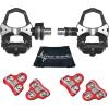 imageFavero Assioma Uno Pedal Based Cycling Power Meter with Extra Cleats and Wearable4U Cleaning Cloth BundleRed 6 Degree Float