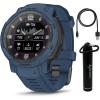 imageWearable4U  Garmin Instinct Crossover Solar Rugged Hybrid Smartwatch Analog Hands and Digital Display 127 in Tidal Blue with EBank BundleTidal Blue