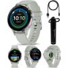 imageWearable4U  Garmin Venu 3S GPS Smartwatch AMOLED Display 41 mm Watch Advanced Health and Fitness Features Up to 10 Days of Battery Wheelchair Mode Sleep Coach Dust Rose with Power BankSilverSage Gray