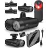 imageWearable4U Garmin Varia Vue  Cycling Headlight ampamp 4k Camera Auto Brightness 600 Lumens ampamp Varia RCT715 Bicycle Radar Continuous Recording Vehicle Detection w 32 GB microSDHC PowerBank Bundle