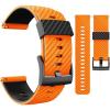 imageWearable4U SUUNTO 7  SUUNTO 9 Soft Silicon Wristband Strap 24mm QuickFixOrangeBlack