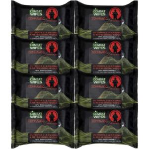 imageBlack Unscented Camouflage Wet Wipes  Combat Wipes COMMANDO  Thick Biodegradable Heavy Duty Cleansing Cloths for Camping Military Hunting ampamp Backpacking wAloe ampamp Vitamin E200 Count Pack of 8