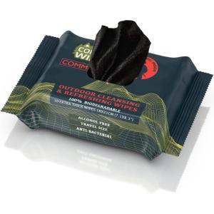 imageBlack Unscented Camouflage Wet Wipes  Combat Wipes COMMANDO  Thick Biodegradable Heavy Duty Cleansing Cloths for Camping Military Hunting ampamp Backpacking wAloe ampamp Vitamin E25 Count Pack of 1
