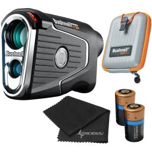 imageBushnell PRO X3  Pro X3 Plus Advanced Laser Golf Rangefinder with Included Carrying Case Carabiner Lens Cloth and Selected Wearable4U BundleCR2 Towel