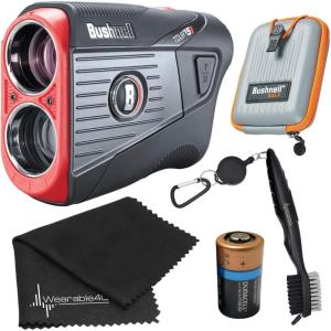 imageBushnell Tour V5  Tour V5 Shift Laser Golf Rangefinder with Included Carrying Case Carabiner and Wearable4U BundleGolf Brush