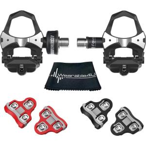 imageFavero Assioma Uno Pedal Based Cycling Power Meter with Extra Cleats and Wearable4U Cleaning Cloth BundleBlack 0 Degree Float