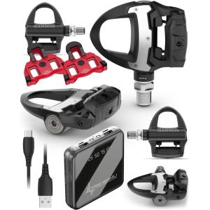 imageGarmin Rally RS210 DualSensing Power Meter Pedals for Road Shimano SPDSL Cleat Compatible Rechargeable 90h Ride Time Cycling Dynamics Metrics w Wearable4U PowerBank Bundle