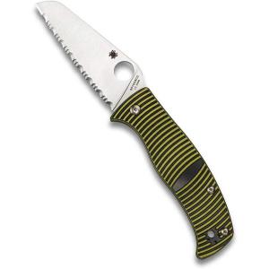 imageSpyderco Caribbean Salt Sheepfoot Knife with 370quot LC200N CorrosionResistant Steel Blade with BlackYellow G10 Handle  SpyderEdge  C217GSSF