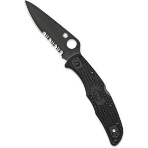 imageSpyderco Endura 4 Folding Pocket Knife with 38quot VG10 Steel Blade and FRN Handle  EDC Knife for Men and Women Perfect for Hunting Tactical Camping Survival Hiking  CombinationEdge  C10PSFGBlack Handle  Black Steel Blade