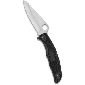 imageSpyderco Pacific Salt 2 Lightweight Knife with 378quot Corrosion Resistant H1 Steel Blade and Black NonSlip FRN HandleBlack Handle  Stainless Steel Blade