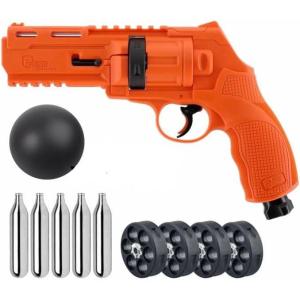 imageUmarex T4E P2P HDR 50 GEN 2 Self ampamp Home Defense Less Lethal 50 Cal Paintball Pistol Orange Limited Edition with 5X Mag 50 Cal 5x12 g CO2 Tanks and Pack of 100x 50 Cal Black Rubber Balls Bundle
