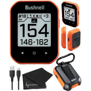 imageWearable4U  Bushnell Phantom 3 Slope GPS Golf Green with Slope Technology Touchscreen Magnetic Cart Mount with Towel BundleOrange Lens Cloth