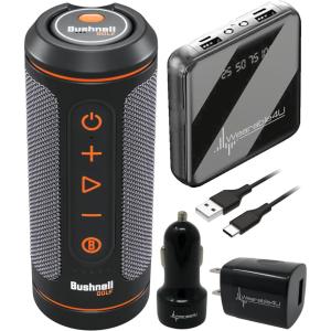 imageWearable4U  Bushnell Wingman 2 GPS Golf Speaker with White Earbuds  WallCar Adapters BundlePower Pack
