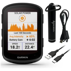imageWearable4U  Garmin Edge 840 Solar GPS Cycling Computer Touchscreen Button Controls Advanced Navigation with EBank BundleEbank