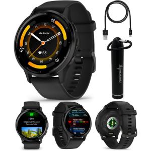 imageWearable4U  Garmin Venu 3S GPS Smartwatch AMOLED Display 41 mm Watch Advanced Health and Fitness Features Up to 10 Days of Battery Wheelchair Mode Sleep Coach Dust Rose with Power BankSlateBlack