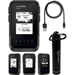 imageWearable4U  Garmin eTrex Solar GPS Handheld Navigator Unlimited Battery Life Water Resistant with Power Bank Bundle