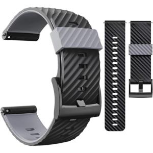 imageWearable4U SUUNTO 7  SUUNTO 9 Soft Silicon Wristband Strap 24mm QuickFixBlackGray