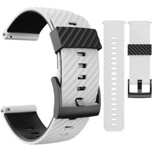 imageWearable4U SUUNTO 7  SUUNTO 9 Soft Silicon Wristband Strap 24mm QuickFixWhiteBlack