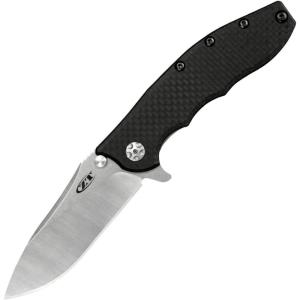 imageZero Tolerance 0562CF Hinderer Slicer Folding Knife 35 CPM20CV Stonewashed and Satin Steel Blade Carbon Fiber Front Handle KVT BallBearing Opening Frame Lock and Reversible Pocketclip 55 OZ38