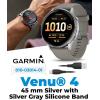 imageGarmin Venu 4 45mm AMOLED Advanced Health ampamp Fitness GPS Smartwatch Bright ampamp Colorful Display Builtin Flashlight Up to 12 Days Silver wSilver Gray Silicone Band wWearable4U Black Earbuds BundleSilverGray
