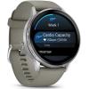 imageGarmin Venu 4 45mm AMOLED Advanced Health ampamp Fitness GPS Smartwatch Bright ampamp Colorful Display Builtin Flashlight Up to 12 Days Silver wSilver Gray Silicone Band wWearable4U Black Earbuds BundleSilverGray