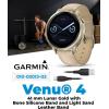 imageGarmin Venu 4 45mm AMOLED Advanced Health ampamp Fitness GPS Smartwatch Bright ampamp Colorful Display Builtin Flashlight Up to 12 Days Silver wSilver Gray Silicone Band wWearable4U Black Earbuds BundleBoneLight Sand