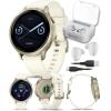 imageGarmin Venu 4 45mm AMOLED Advanced Health ampamp Fitness GPS Smartwatch Bright ampamp Colorful Display Builtin Flashlight Up to 12 Days Silver wSilver Gray Silicone Band wWearable4U Black Earbuds BundleLunar GoldBone