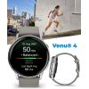 imageGarmin Venu 4 45mm AMOLED Advanced Health ampamp Fitness GPS Smartwatch Bright ampamp Colorful Display Builtin Flashlight Up to 12 Days Silver wSilver Gray Silicone Band wWearable4U Black Earbuds BundleSilverGray