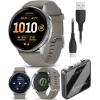 imageGarmin Venu 4 45mm AMOLED Advanced Health ampamp Fitness GPS Smartwatch Bright ampamp Colorful Display Builtin Flashlight Up to 12 Days Silver wSilver Gray Silicone Band wWearable4U Black Earbuds BundleSilverGray