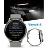 imageGarmin Venu 4 45mm AMOLED Advanced Health ampamp Fitness GPS Smartwatch Bright ampamp Colorful Display Builtin Flashlight Up to 12 Days Silver wSilver Gray Silicone Band wWearable4U Black Earbuds BundleSilverGray