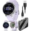 imageGarmin Venu 4 45mm AMOLED Advanced Health ampamp Fitness GPS Smartwatch Bright ampamp Colorful Display Builtin Flashlight Up to 12 Days Silver wSilver Gray Silicone Band wWearable4U Black Earbuds BundleSilverPeriwinkle