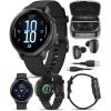imageGarmin Venu 4 45mm AMOLED Advanced Health ampamp Fitness GPS Smartwatch Bright ampamp Colorful Display Builtin Flashlight Up to 12 Days Silver wSilver Gray Silicone Band wWearable4U Black Earbuds BundleSlateBlack