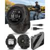 imageWearable4U Garmin Instinct E 45mm Rugged Outdoor GPS Smartwatch 247 Health Monitoring WristBased Heart Rate Up to 16 Days of Battery Life Black with Charcoal Band BundleBlackCharcoal