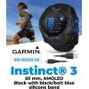 imageWearable4U Garmin Instinct E 45mm Rugged Outdoor GPS Smartwatch 247 Health Monitoring WristBased Heart Rate Up to 16 Days of Battery Life Black with Charcoal Band BundleBlackBolt Blue