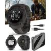 imageWearable4U Garmin Instinct E 45mm Rugged Outdoor GPS Smartwatch 247 Health Monitoring WristBased Heart Rate Up to 16 Days of Battery Life Black with Charcoal Band BundleBlackCharcoal