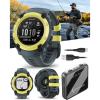 imageWearable4U Garmin Instinct E 45mm Rugged Outdoor GPS Smartwatch 247 Health Monitoring WristBased Heart Rate Up to 16 Days of Battery Life Black with Charcoal Band BundleElectric LimeTwilight