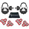 imageWearable4U Favero Assioma Duo Pedal Based Cycling Power Meter with Extra Cleats Cleaning Cloth BundleRed 6 Degree Float