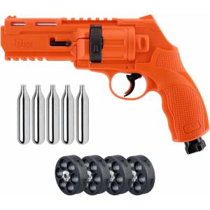 imageUmarex T4E P2P HDR 50 GEN 2 Self ampamp Home Defense Less Lethal 50 Cal Paintball Pistol Orange Limited Edition with 5X Mag 50 Cal and 5x12 g CO2 Tanks Bundle
