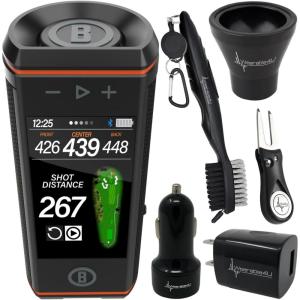 imageBushnell Wingman HD View Golf Speaker 35quot Touchscreen GPS Distances Premium 360 Audio Waterproof Design Magnetic Cart Mount with Wearable4U Black Earbuds ampamp CarWall Chargers BundleCarWall Chargers  GolfTools