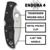 imageSpyderco Endura Flat Lightweight Folding Knife  Black FRN Handle with SpyderEdge FullFlat Grind VG10 Steel Wharncliffe Blade  C10FSWCBK