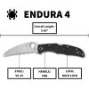 imageSpyderco Endura Flat Lightweight Folding Knife  Black FRN Handle with SpyderEdge FullFlat Grind VG10 Steel Wharncliffe Blade  C10FSWCBK