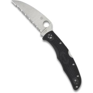 imageSpyderco Endura Flat Lightweight Folding Knife  Black FRN Handle with SpyderEdge FullFlat Grind VG10 Steel Wharncliffe Blade  C10FSWCBK