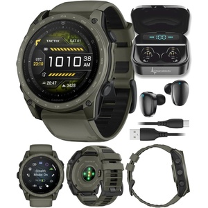 image:imageGarmin Tactix 8 51mm Cerakt Premium Tactical GPS Smartwatch AMOLED Display Applied Ballistics Solver Olive Drab Cerakt Coating White Earbuds BundleOlive Drab