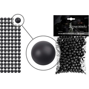 image:image43 Cal or 50 Cal or 68 Cal Rubber Balls New Reusable Training Soft Rubber Balls for Paintball GunsBlack x 250