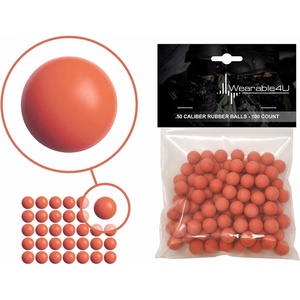 image:image43 Cal or 50 Cal or 68 Cal Rubber Balls New Reusable Training Soft Rubber Balls for Paintball GunsOrange x 100